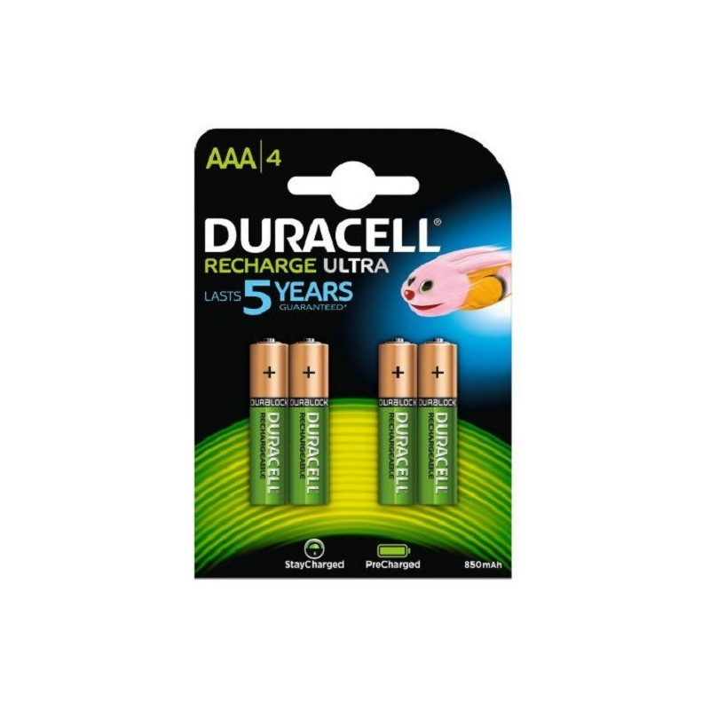5x  Duracell Recharge Ultra Akku AAA HR03 900 mAh vorgeladen 4 er Blister Micro 
