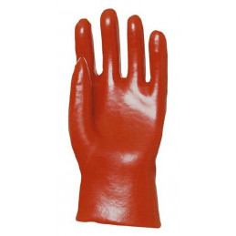 COATED RED PVC GLOVES - 27 CM - SIZE 10