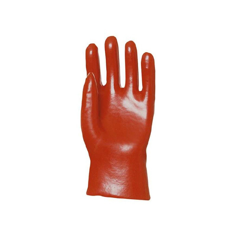 COATED RED PVC GLOVES - 27 CM - SIZE 10