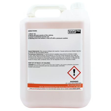 VALETPRO Citrus Pre Wash 5 Litre – PH Neutral, Wax & Sealant Safe, Bug & Splat Remover
