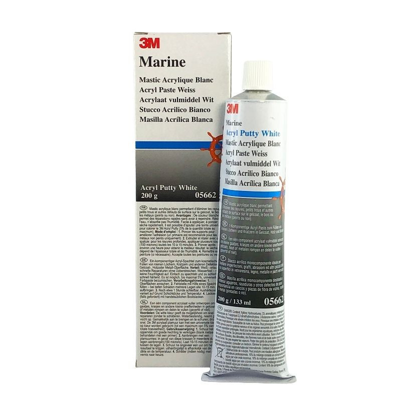 3M 05662 Mastic acrylique Marine, Blanc, 200 ml, 05662A