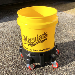 Transport trolley with yellow meguiar bucket