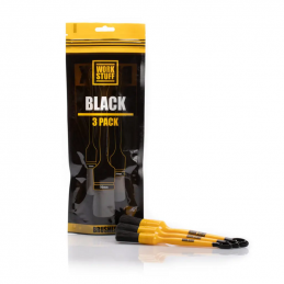 Cepillo de detalle de material de trabajo negro 3-Pack (16 + 24 + 30 mm)
