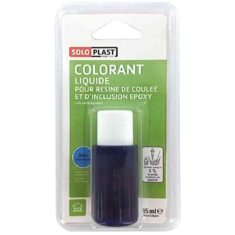 Soloplast Colorante azul transparente para resina epoxi 15 ml