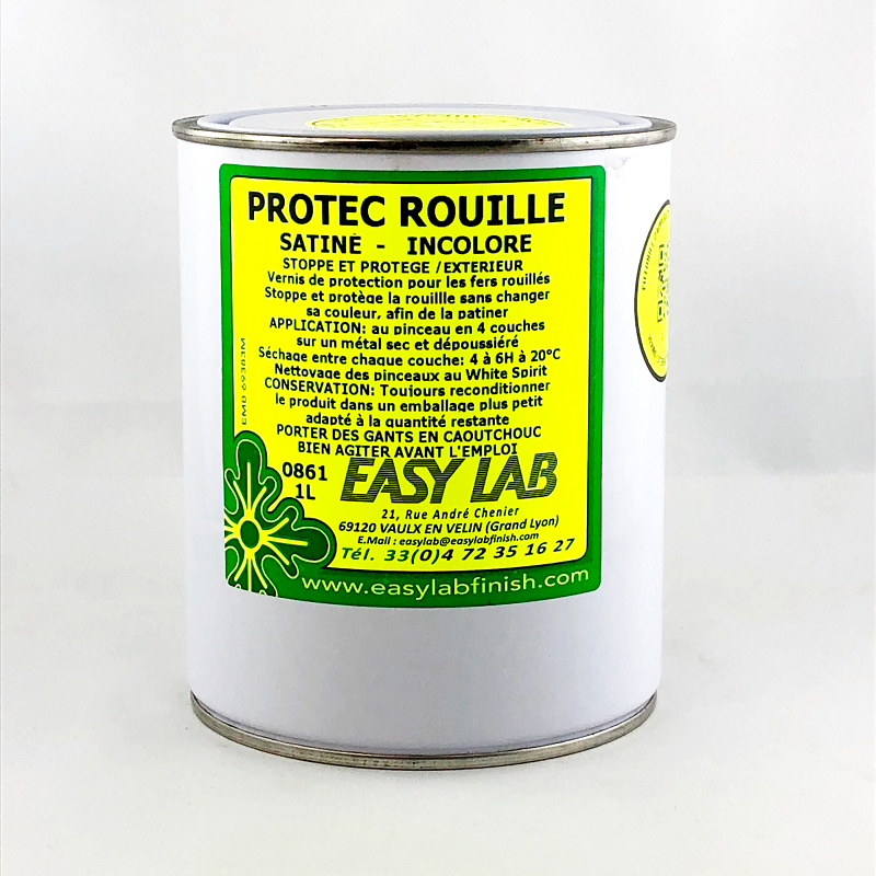 PROTEC ROUILLE VERNIS PROTECTEUR SATINE 1 litre Easylab 0861