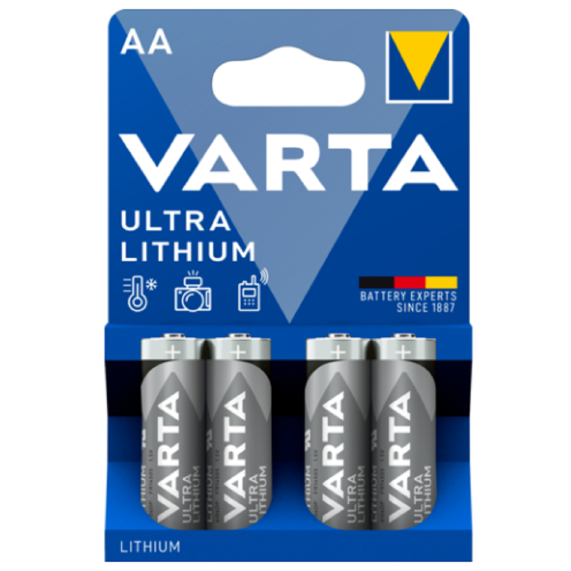 Varta Lithium-AA-Batterie – R06 – Blisterpackung mit 4 Stück