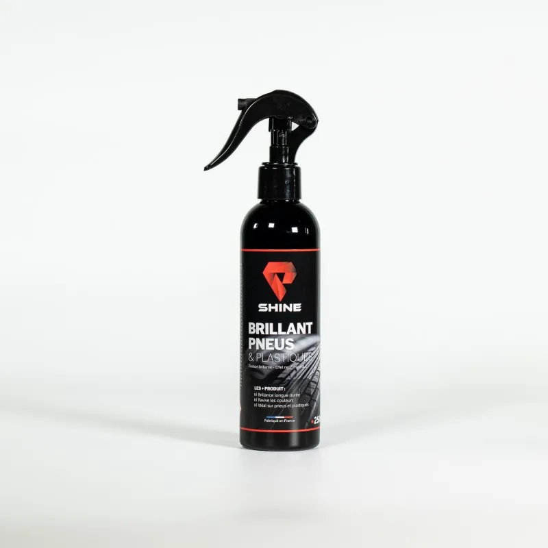SHINE Brillant pneus et plastiques 250 ML : Rénovateur Finition Satinée et Haute Protection