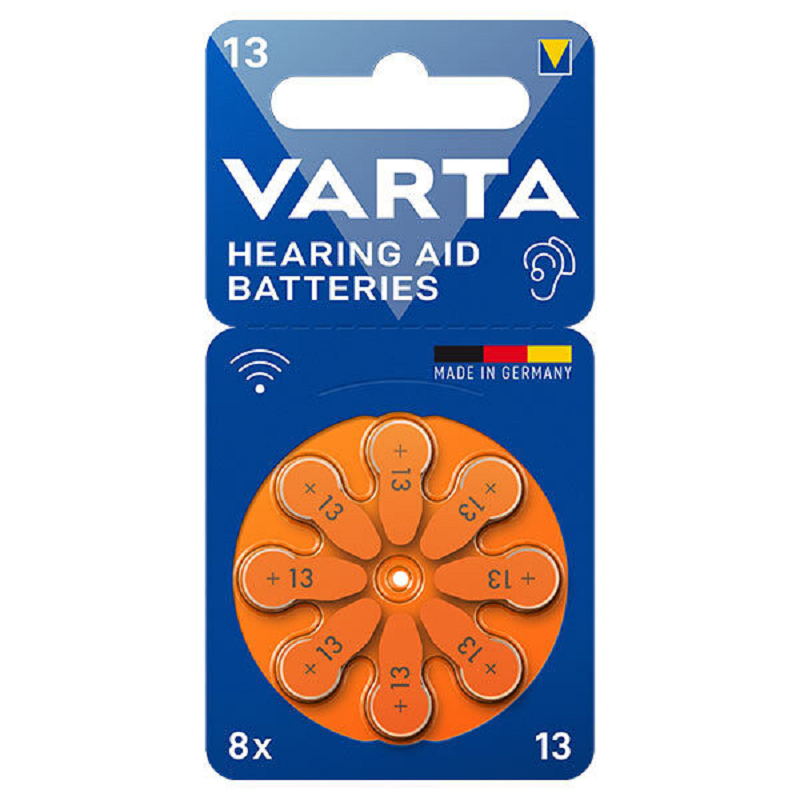 Pile auditive Varta 13 Zinc-Air 1,45 V – Blister de 8