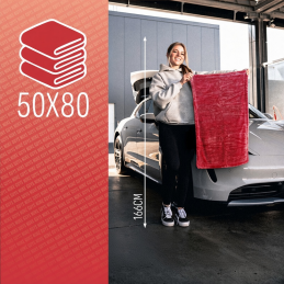 Nuke Guys Gamma Secador XXL 1400 GSM Vermelho 50x80 cm: toalha de microfibra de secagem de carro ultra-absorvente